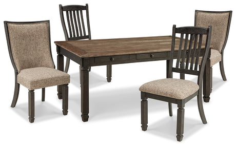 Tyler Creek Black/Grayish Brown Dining Table and 4 Chairs from Ashley - Luna Furniture