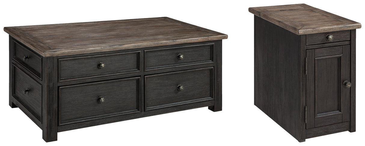 Tyler Creek Coffee Table with 1 End Table in Grayish Brown/Black from Ashley - Luna Furniture