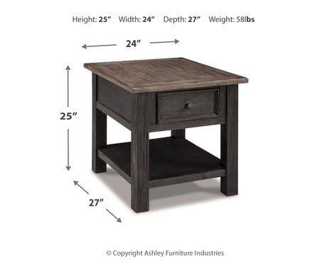 Tyler Creek Coffee Table with 1 End Table in Grayish Brown/Black from Ashley - Luna Furniture