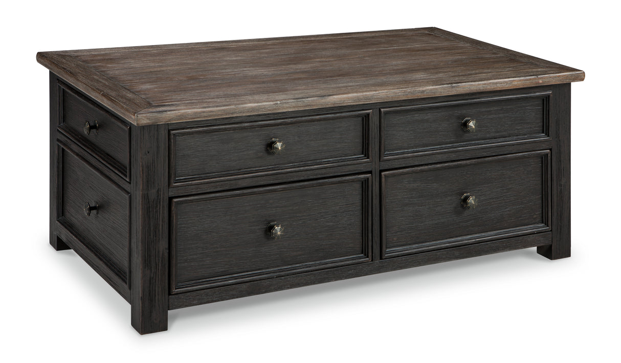 Tyler Creek Coffee Table with 2 End Tables in Grayish Brown/Black from Ashley - Luna Furniture