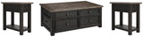 Tyler Creek Coffee Table with 2 End Tables in Grayish Brown/Black from Ashley - Luna Furniture