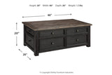 Tyler Creek Grayish Brown/Black Coffee Table and 2 Chairside End Tables from Ashley - Luna Furniture