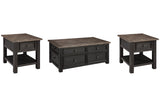 Tyler Creek Grayish Brown/Black Coffee Table and 2 End Tables from Ashley - Luna Furniture
