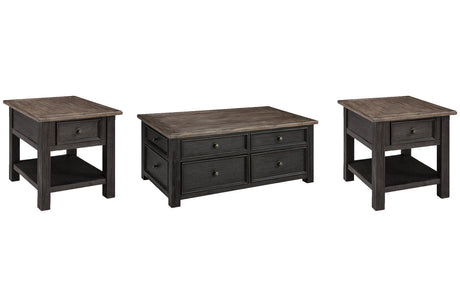 Tyler Creek Grayish Brown/Black Coffee Table and 2 End Tables from Ashley - Luna Furniture