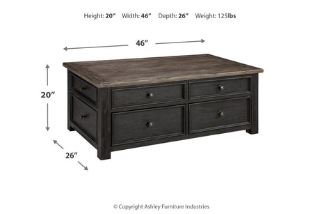 Tyler Creek Grayish Brown/Black Coffee Table and 2 End Tables from Ashley - Luna Furniture
