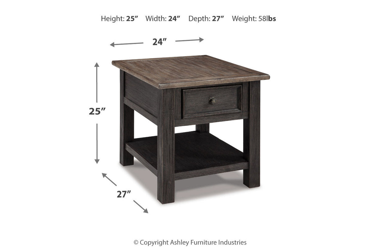 Tyler Creek Grayish Brown/Black Coffee Table and 2 End Tables from Ashley - Luna Furniture