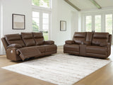 VonRyan Tobacco Sofa and Loveseat Power Reclining Living Room Set from Ashley - Luna Furniture