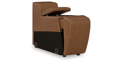 Magic Man Caramel Console with Storage from Ashley Furniture - Luna Furniture