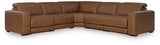Magic Man Caramel 5-Piece Power Reclining Sectional from Ashley Furniture - Luna Furniture