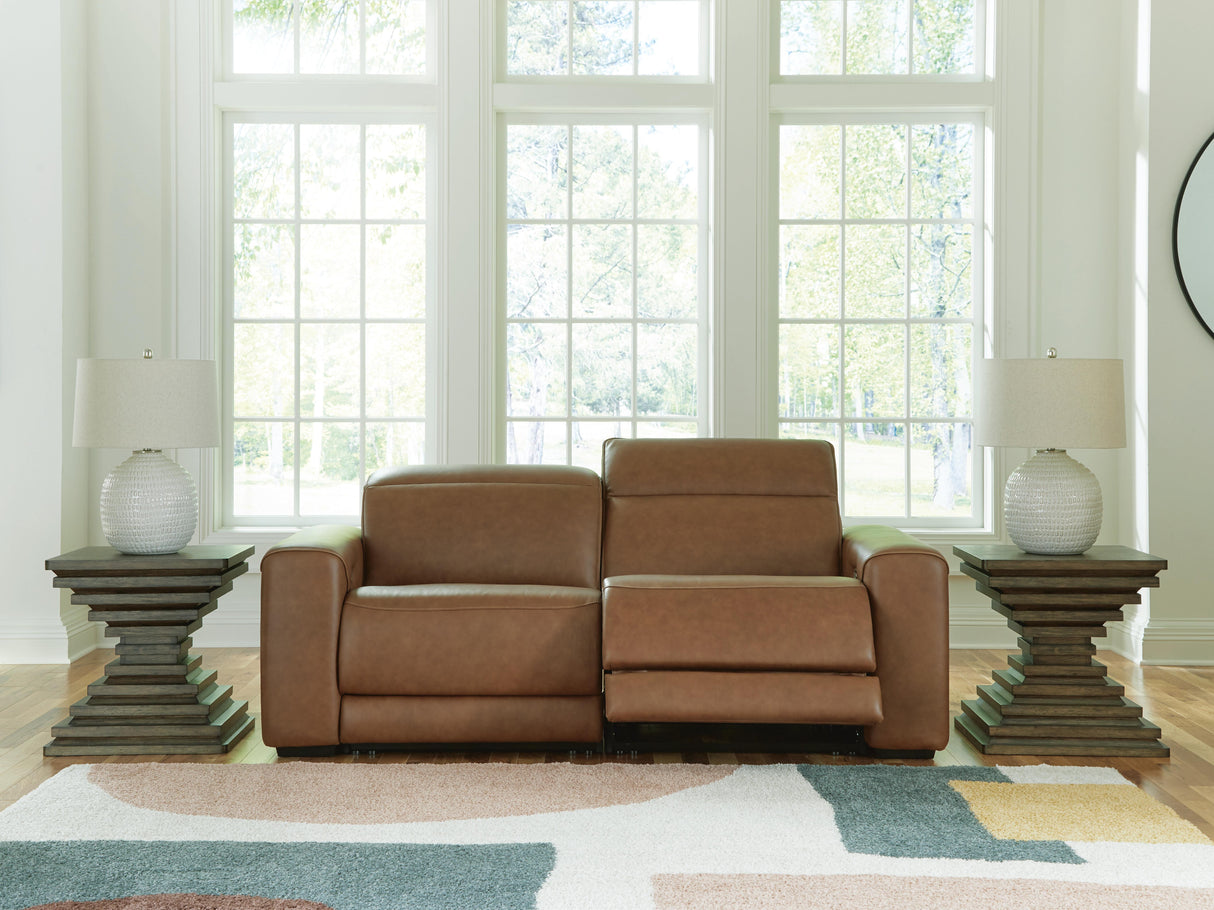 Magic Man Caramel 2-Piece Power Reclining Loveseat from Ashley Furniture - Luna Furniture