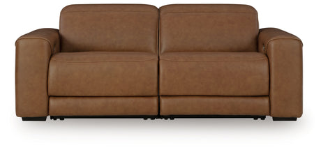 Magic Man Caramel 2-Piece Power Reclining Loveseat from Ashley Furniture - Luna Furniture