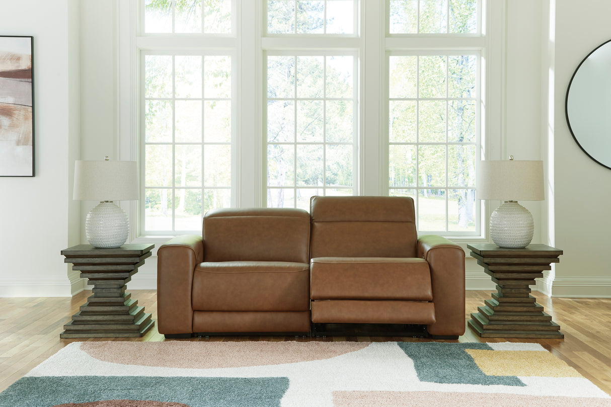Magic Man Caramel 2-Piece Power Reclining Loveseat from Ashley - Luna Furniture