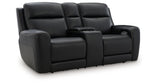 5Z-Relaxation Onyx Power Reclining Loveseat with Console from Ashley - Luna Furniture