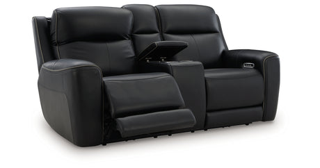 5Z-Relaxation Onyx Power Reclining Loveseat with Console from Ashley - Luna Furniture