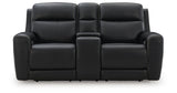 5Z-Relaxation Onyx Power Reclining Loveseat with Console from Ashley - Luna Furniture