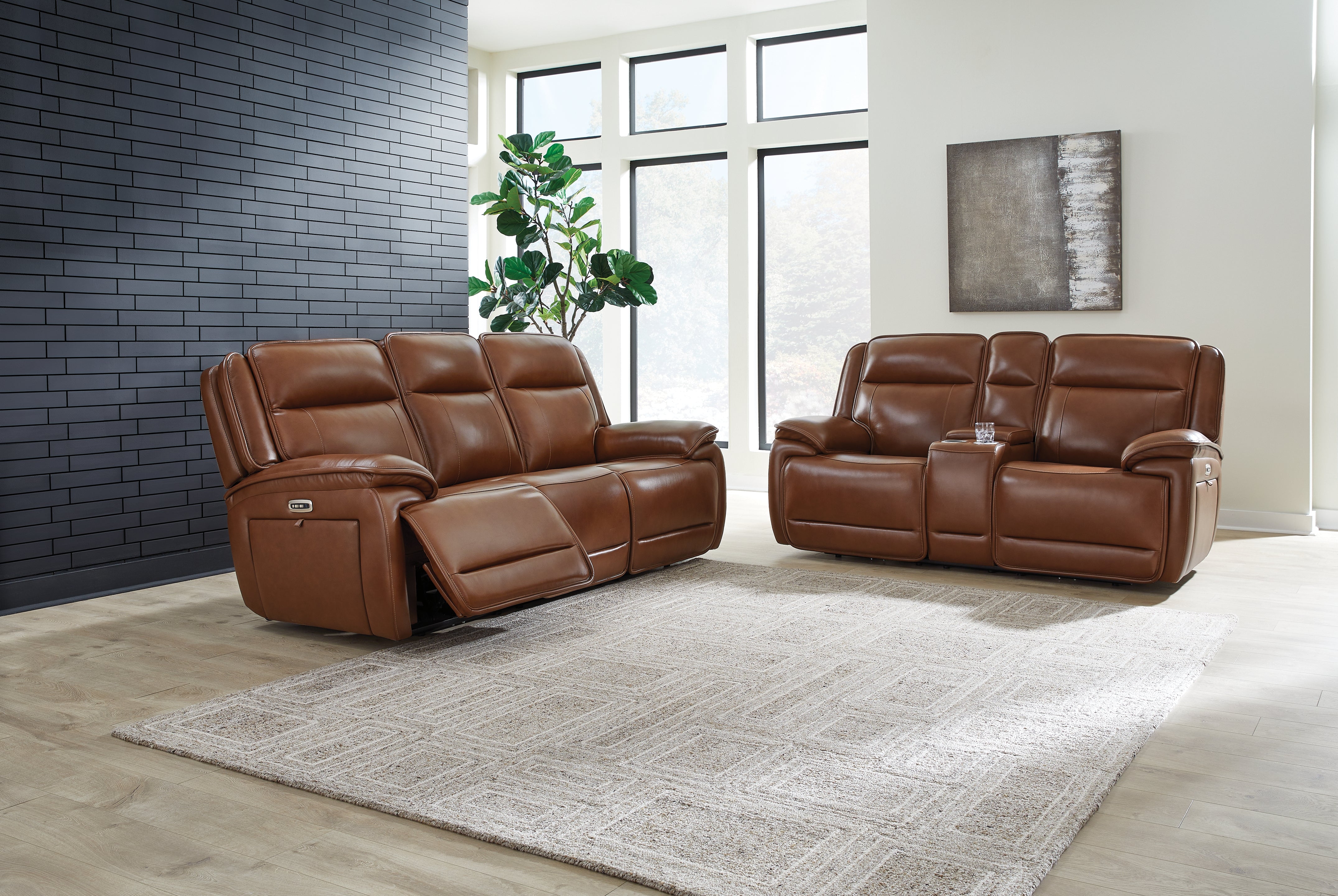 Healy Pier Chocolate Power Reclining Sofa and Loveseat – Luna