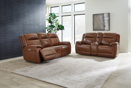 Healy Pier Chocolate Power Reclining Sofa and Loveseat from Ashley - Luna Furniture