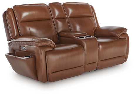 Healy Pier Chocolate Power Reclining Sofa and Loveseat from Ashley - Luna Furniture