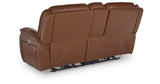Healy Pier Chocolate Power Reclining Loveseat with Console from Ashley - Luna Furniture