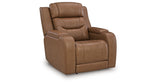 Knightington Caramel Power Recliner with Audio Seating from Ashley Furniture - Luna Furniture