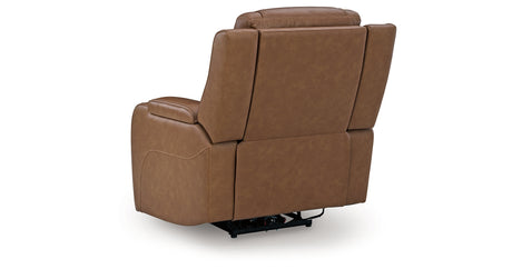 Knightington Caramel Power Recliner with Audio Seating from Ashley Furniture - Luna Furniture