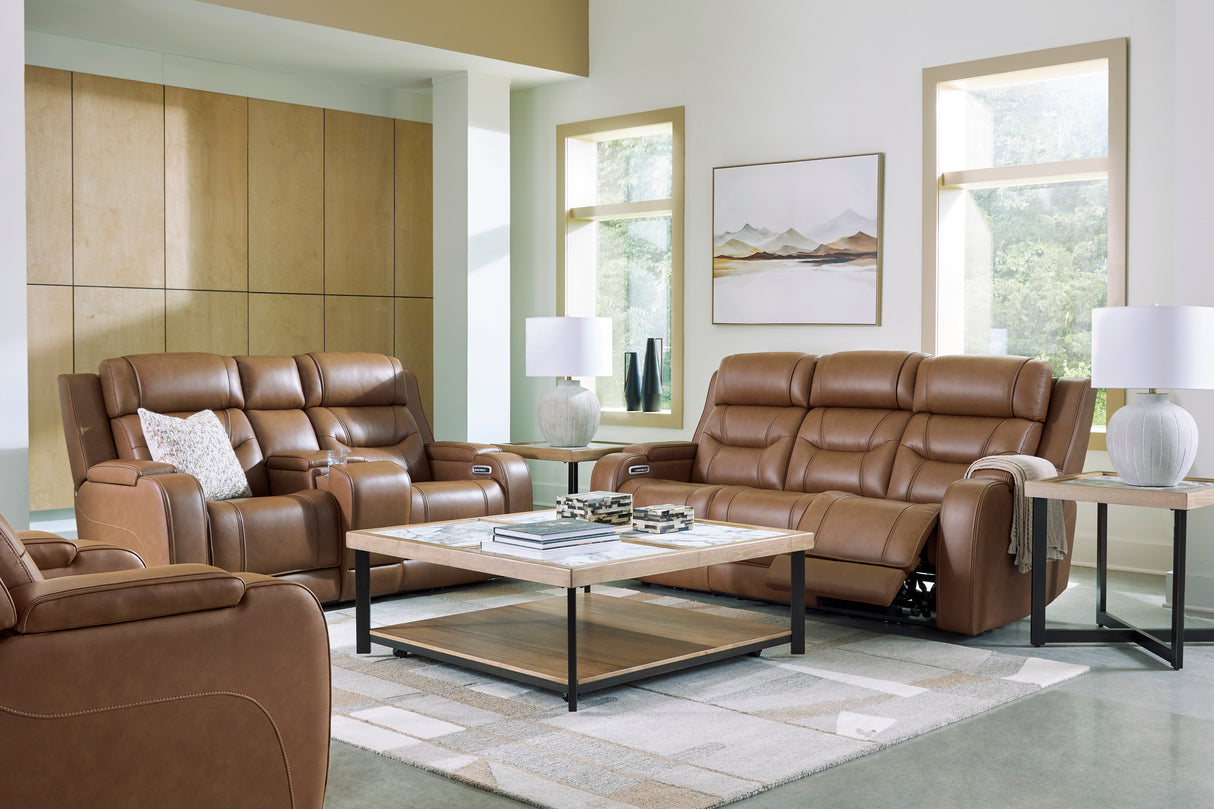 Knightington Caramel Power Reclining Living Room Set from Ashley - Luna Furniture