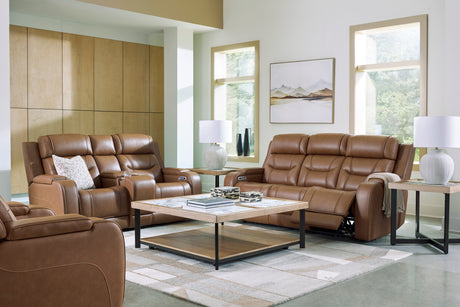 Knightington Caramel Power Reclining Living Room Set from Ashley - Luna Furniture