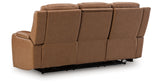 Knightington Caramel Power Reclining Sofa with Audio Seating from Ashley Furniture - Luna Furniture