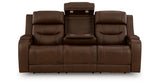 Knightington Brown Power Reclining Sofa with Audio Seating from Ashley Furniture - Luna Furniture
