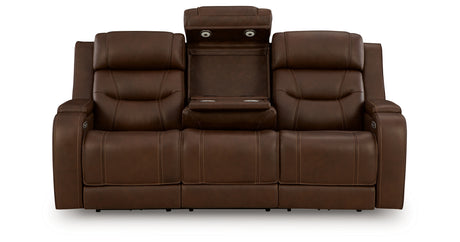 Knightington Brown Power Reclining Sofa with Audio Seating from Ashley Furniture - Luna Furniture