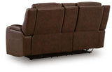 Knightington Brown Power Reclining Loveseat with Audio Seating from Ashley Furniture - Luna Furniture