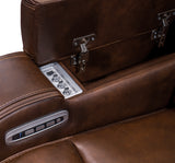 Knightington Brown Power Reclining Loveseat with Audio Seating from Ashley Furniture - Luna Furniture