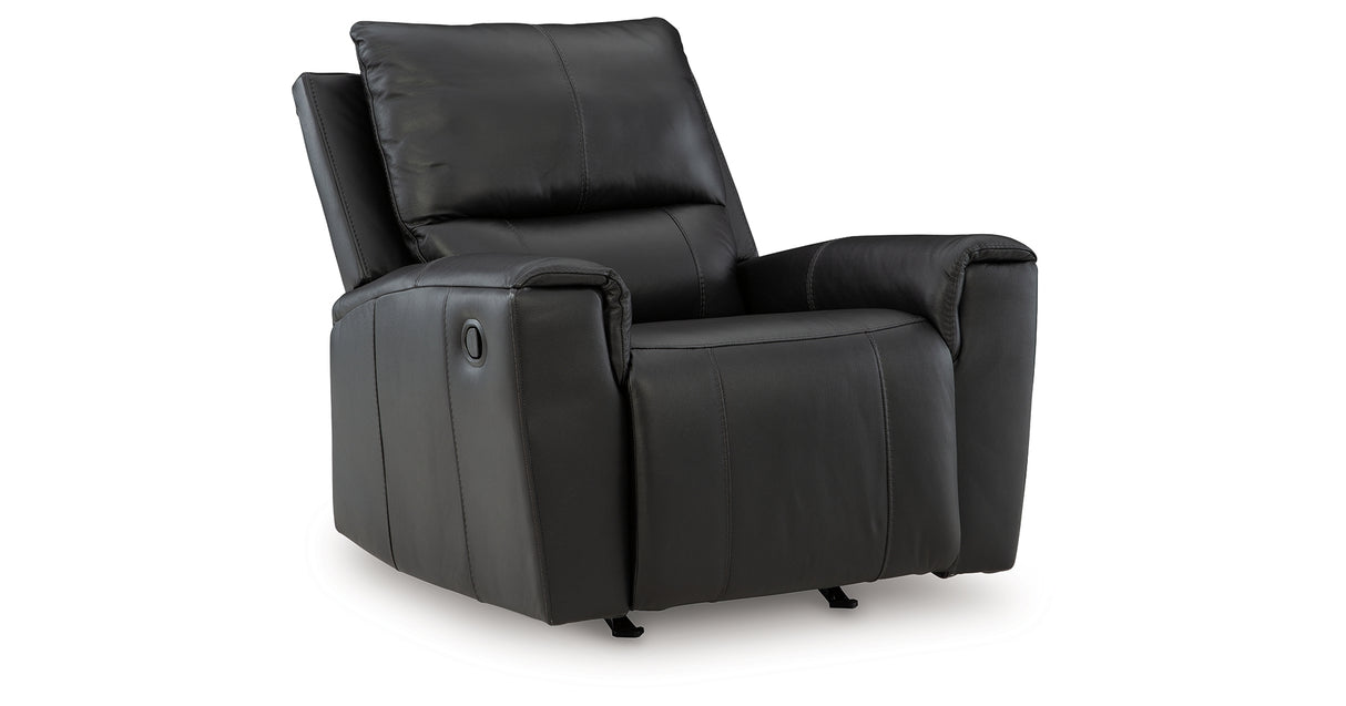 Glossmore Black Recliner from Ashley - Luna Furniture