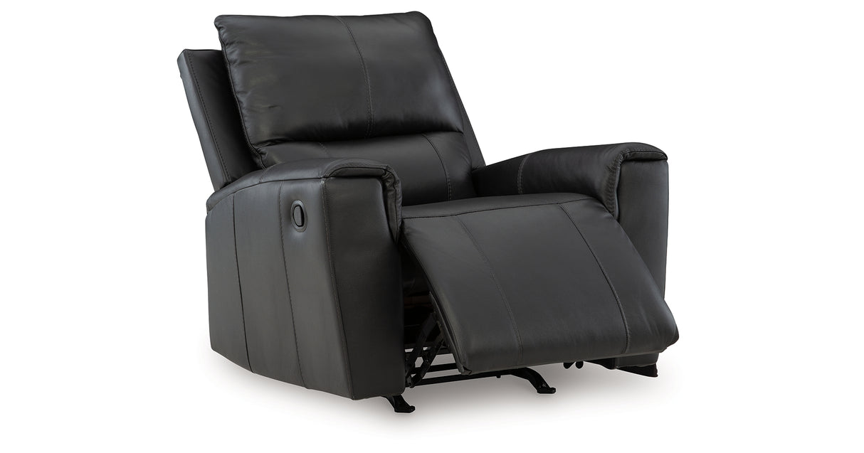 Glossmore Black Recliner from Ashley - Luna Furniture
