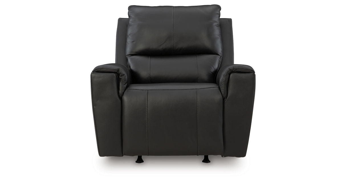 Glossmore Black Recliner from Ashley - Luna Furniture