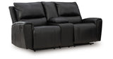 Glossmore Black Reclining Loveseat with Console from Ashley - Luna Furniture