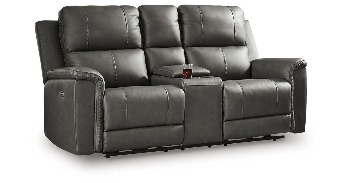 Bleckley Anchor Power Reclining Loveseat with Console from Ashley - Luna Furniture