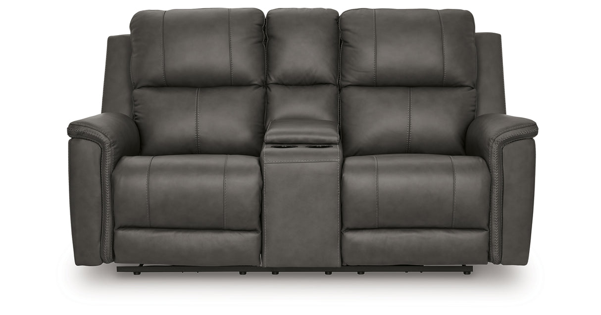 Bleckley Anchor Power Reclining Loveseat with Console from Ashley - Luna Furniture