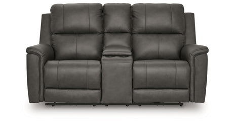 Bleckley Anchor Power Reclining Loveseat with Console from Ashley - Luna Furniture