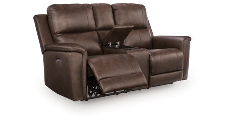 Bleckley Espresso Power Reclining Loveseat with Console from Ashley - Luna Furniture