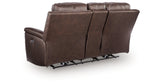 Bleckley Espresso Power Reclining Loveseat with Console from Ashley - Luna Furniture