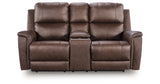 Bleckley Espresso Power Reclining Loveseat with Console from Ashley - Luna Furniture