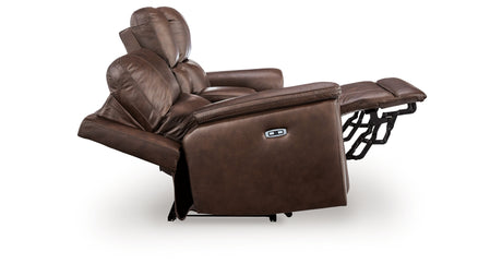 Bleckley Espresso Power Reclining Loveseat with Console from Ashley - Luna Furniture