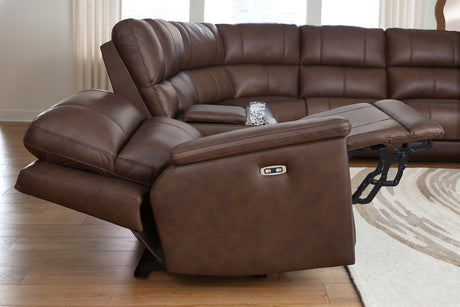 Bleckley Espresso 6-Piece Power Reclining Sectional from Ashley - Luna Furniture