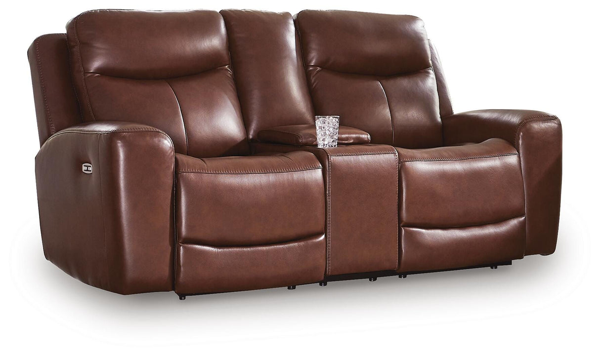 Bexhurst Mahogany Power Reclining Sofa and Loveseat