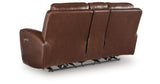 Next Move Mahogany Power Reclining Loveseat with Console from Ashley Furniture - Luna Furniture