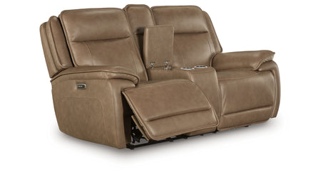 Glencroft Sahara Power Reclining Loveseat with Console from Ashley - Luna Furniture