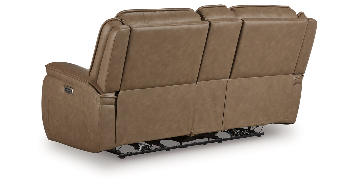 Glencroft Sahara Power Reclining Loveseat with Console from Ashley Furniture - Luna Furniture