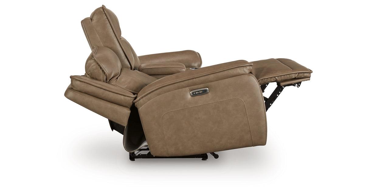 Glencroft Sahara Power Reclining Loveseat with Console from Ashley Furniture - Luna Furniture