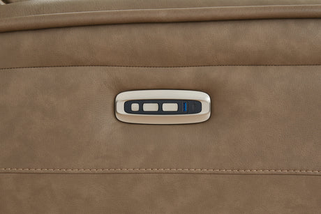 Glencroft Sahara Power Reclining Loveseat with Console from Ashley - Luna Furniture